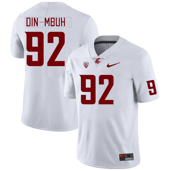 Men #92 Ansel Din-Mbuh Washington State Cougars College Football Jerseys Stitched Sale-White - Click Image to Close